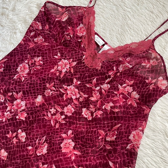 Secret treasures maroon lace floral cami - Picture 14 of 15